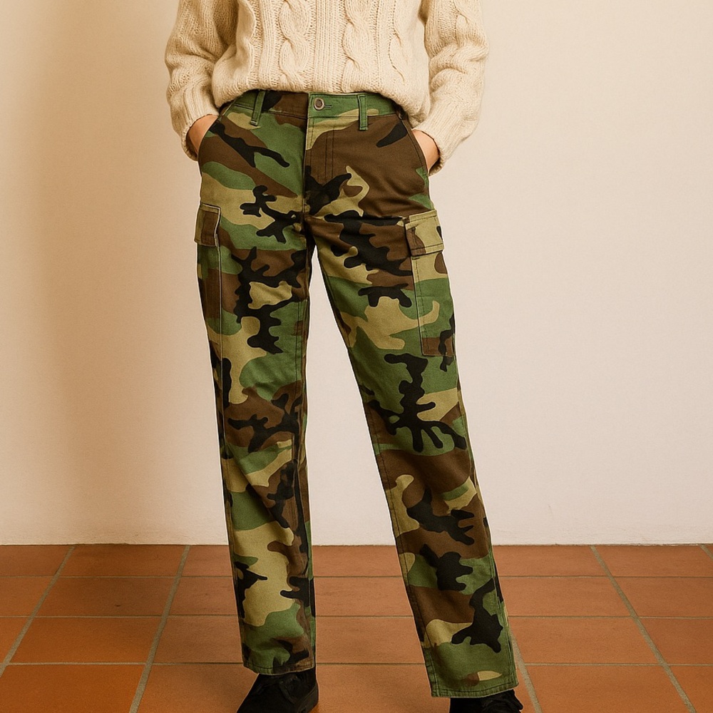 Unisex Vintage Military 1980’s Camouflage BDUs Cargo Army Utility Pants